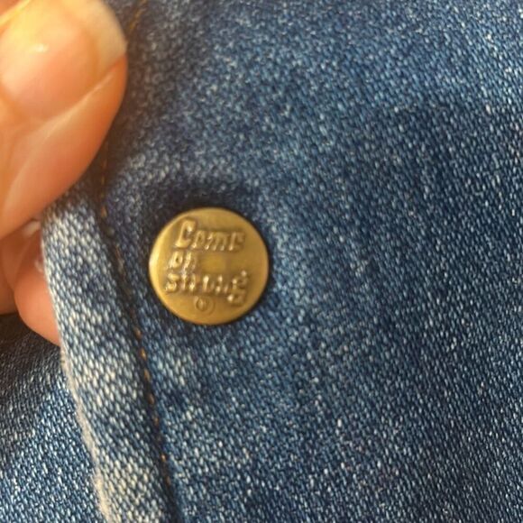 Vintage come on‎ strong denim Sherpa vest men's xl warm grunge distressed biker - Picture 11 of 11